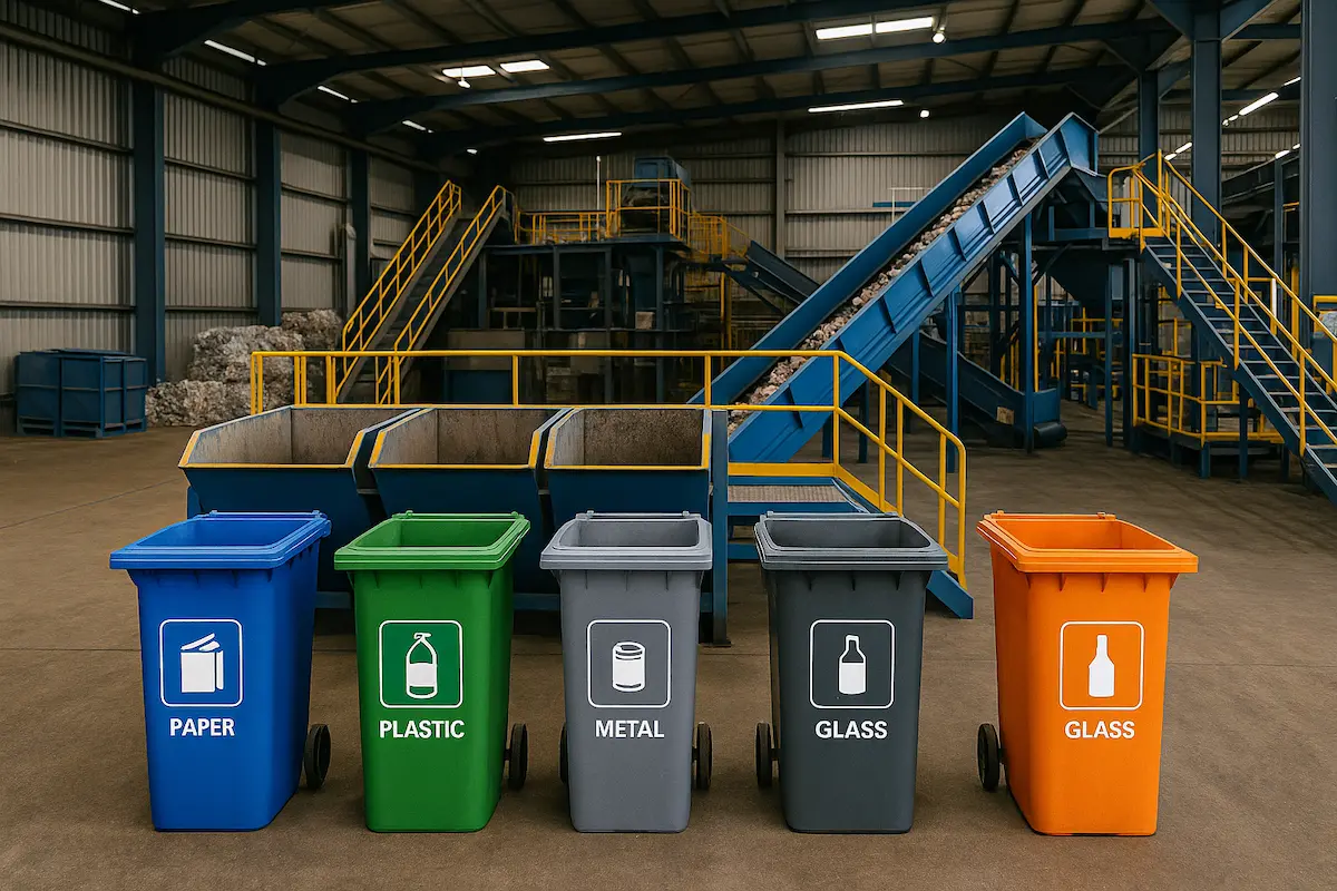 Kemudahan kitar semula industri di Malaysia dengan sistem pengasingan sisa moden.